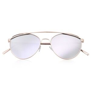 Sunglasses Silver Mirror Lens Gold Frame Fashion Trendy Luxury Metal Round Gafas